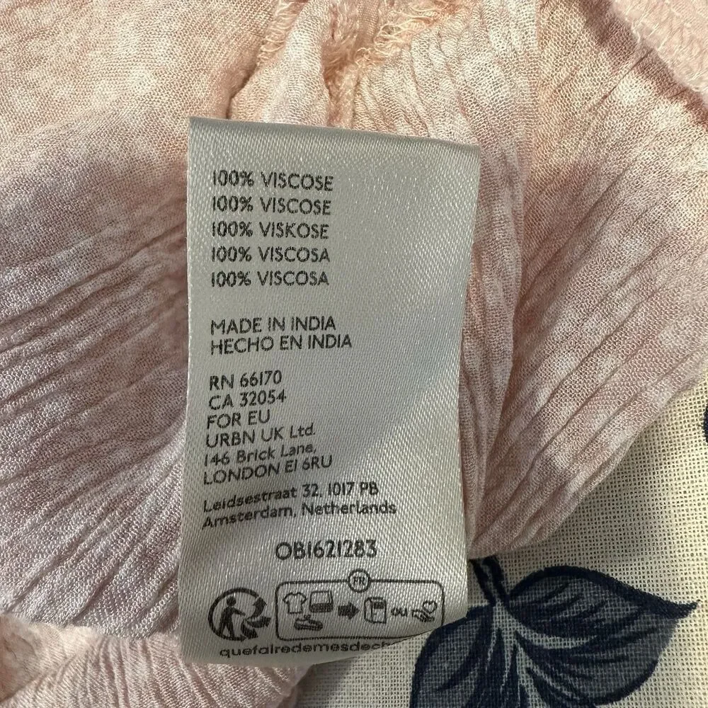 Free People Top Women Small Pink Brittnee Smocked Peplum Shirt Peasant Milkmaid